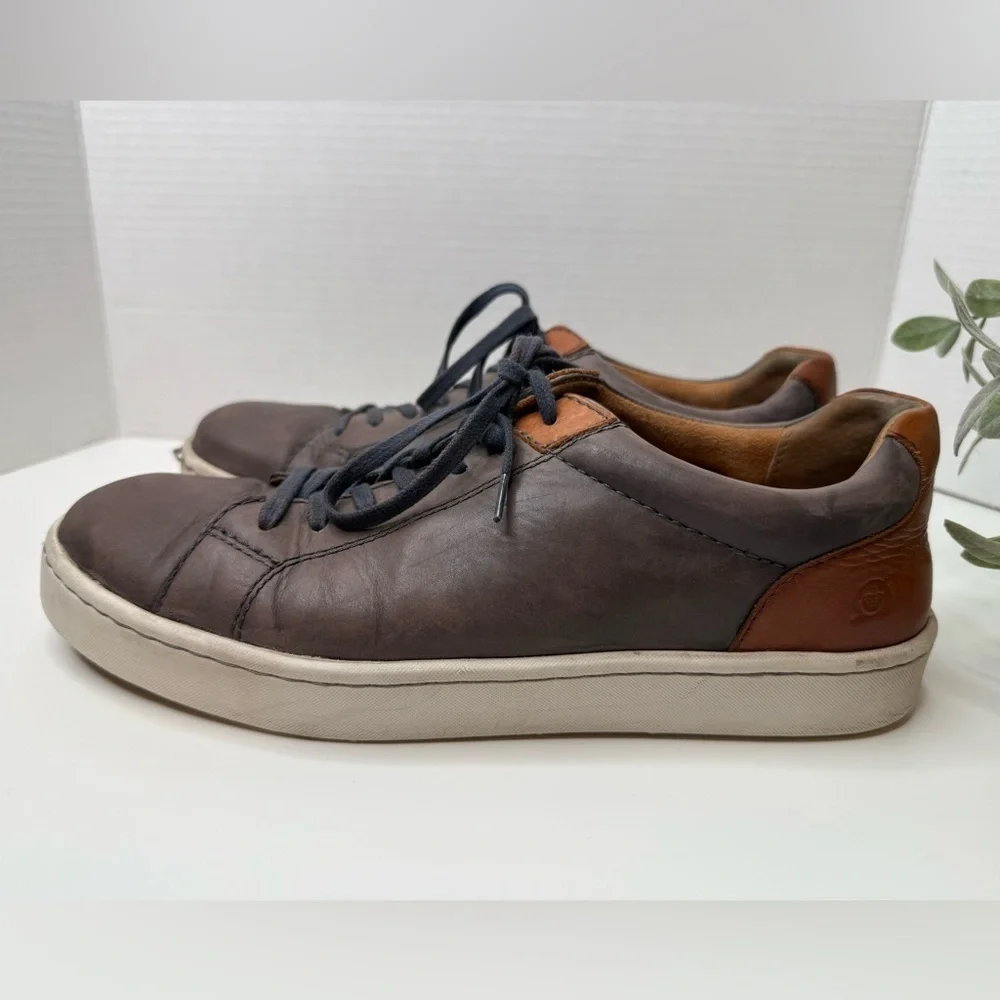 Born Men's Allegheny Gray&Brown Leather Casual Sneakers Size 10M Streetwear